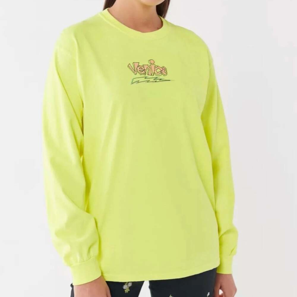 Project Social T Venice Neon Long Sleeve Tee Size Medium